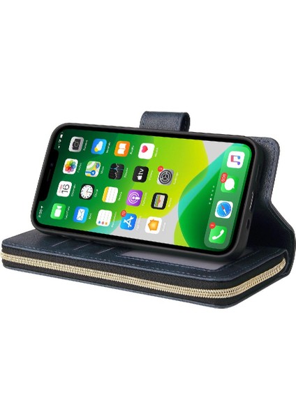 Iphone 13 Mini Flip Kapak Için Kılıf ile El Kayışı Cüzdan Kılıf 9 Kart (Yurt Dışından)
