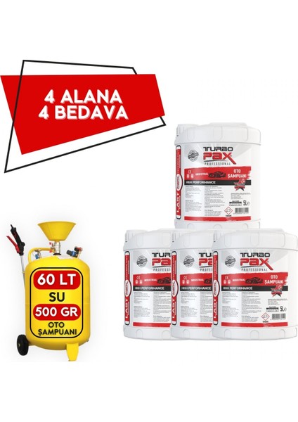 4 Alana 4 Bedava Oto Yıkama Şampuanı (500 gr / 60 Lt Konsantre)