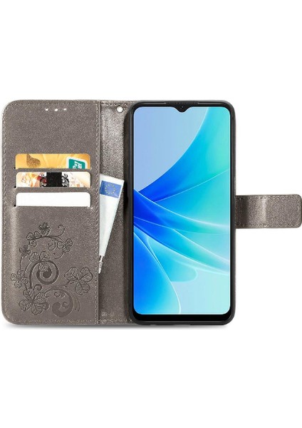 Oppo A57 4g Kısa Kayış Deri Kılıf Için Dört Yapraklı Yonca Kapak Çevirin (Yurt Dışından)