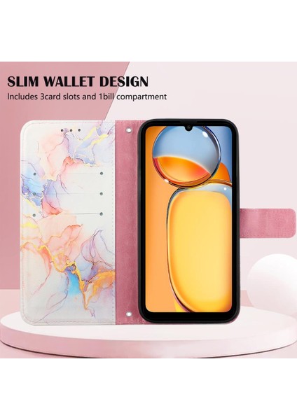 Xiaomi Redmi Için Kılıf Redmi 4g Cüzdan Pu Deri Kickstand Mermer Desen (Yurt Dışından) modelleri