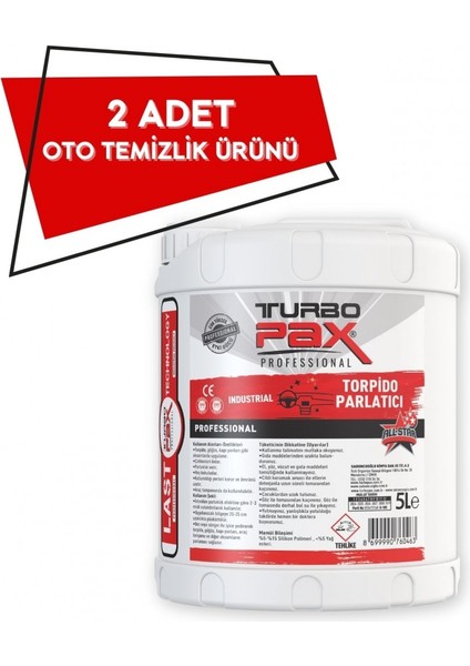 20 Litre Yüksek Konsantre Fırçasız Oto Şampuanı ve 5 Litre Torpido Parlatıcı Seti