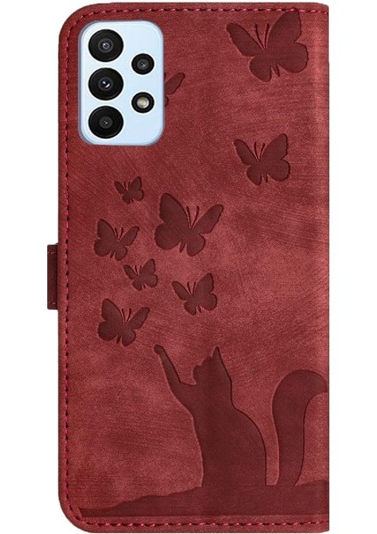 Samsung Galaxy A33 5g Için Kılıf Tutucu Kapak Çevirin Folio Cüzdan Kılıf Kedi (Yurt Dışından)