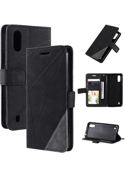 Samsung Galaxy A01 Için Kılıf Cüzdan Flip Folio Pu Deri Manyetik Kart (Yurt Dışından)