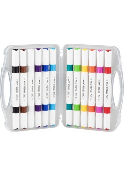 Acrylic Duo Marker Çift Uçlu Su Bazlı Akrilik Boyama Markörü Seti 12 Renk