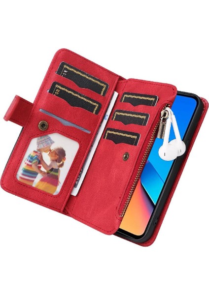 Xiaomi Redmi Için Kılıf 12 4g Kart Yuvası Standı ile Dokuz Kart Yuvaları Fermuar (Yurt Dışından)