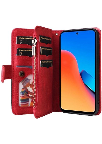 Xiaomi Redmi Için Kılıf 12 4g Kart Yuvası Standı ile Dokuz Kart Yuvaları Fermuar (Yurt Dışından)