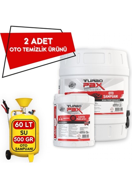 20 Litre Fırçasız Yüksek Konsantre Oto Şampuanı ve 5 Litre Lastik Parlatıcı Seti