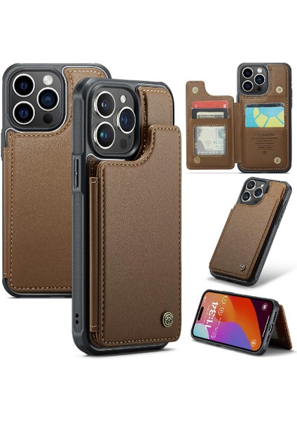 IPhone 15 Için Caseme Cüzdan Durumda Pro Kickstand Pu Deri Kart Tutucu (Yurt Dışından)