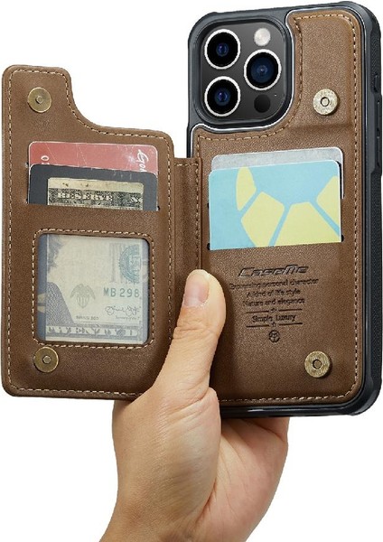 IPhone 15 Için Caseme Cüzdan Durumda Pro Kickstand Pu Deri Kart Tutucu (Yurt Dışından)