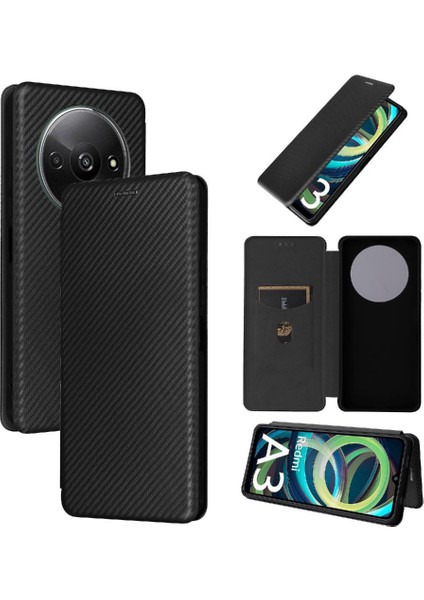 Kart Tutucu Kickstand ile Xiaomi Redmi A3 Manyetik Karbon Fiber Için Kılıf (Yurt Dışından) indirimleri