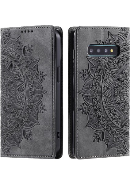 Samsung Galaxy S10 Artı Yan Toka Pu Deri Kart Ekleme (Yurt Dışından)