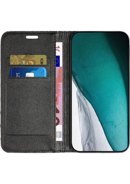 IPhone 14 Için Kılıf Pro Max Kartvizit Yuvaları Tutucu Cüzdan Manyetik Kapak (Yurt Dışından)