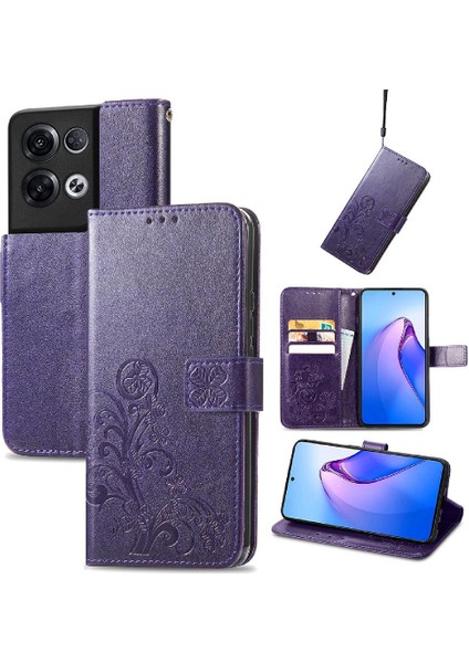 Oppo Oppo 8 Pro Flip Kapak Kılıf Için Dört Yapraklı Yonca Iş (Yurt Dışından)