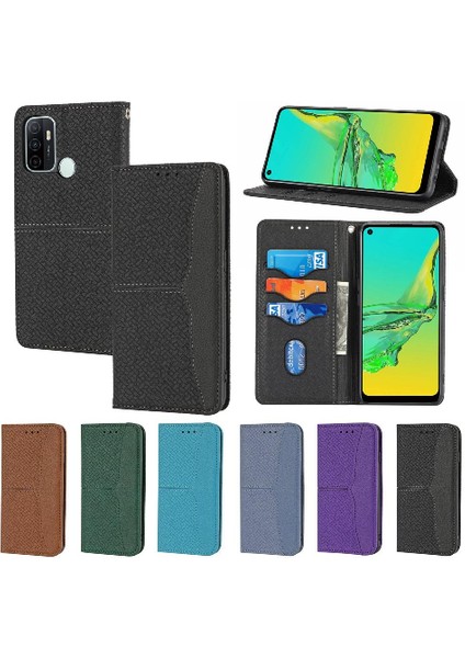 Oppo A53 Için Kılıf El Cüzdan Flip Folio Kitap Pu Deri Kapak Kredi Kartı (Yurt Dışından)
