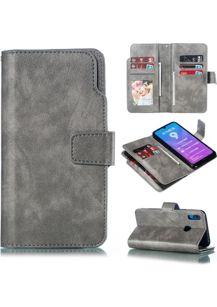 Huawei Huawei 2019 Pu Deri Cüzdan Manyetik 9 Kart Yuvaları Kickstand Için Kılıf (Yurt Dışından)