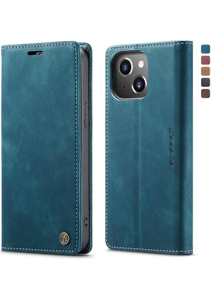 Iphone 14 Için Flip Case Kart Yuvası Kickstand Vintage Pu Deri Cüzdan (Yurt Dışından)