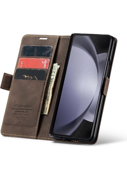 Mellow Mall Samsung Galaxy Z Için Flip Case Fold 5 5g Flip Folio Kitap Manyetik Kapatma (Yurt Dışından)