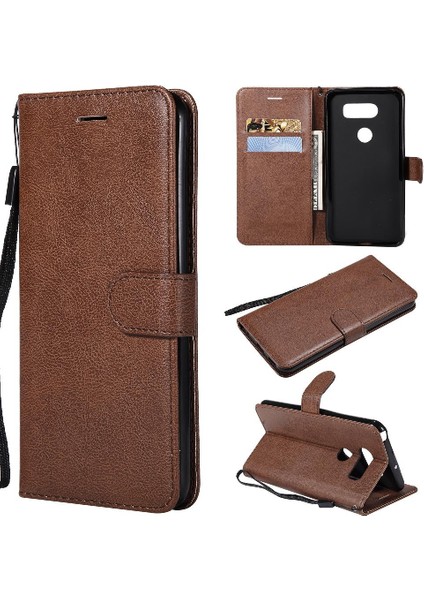 Lg V30 Klasik Düz Renk Yüksek Kaliteli Deri Iş Için Flip Case (Yurt Dışından)