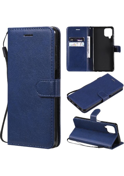 Samsung Galaxy A22 4g Klasik Düz Renk Iş Cüzdan Için Flip Case (Yurt Dışından)