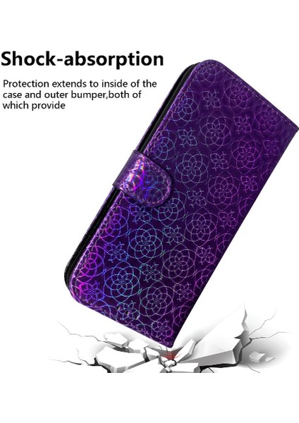 Tecno Spark 20 Pro Artı 4g Glitter Renkli Kart Yuvası Cüzdan Pu Için Kılıf (Yurt Dışından)