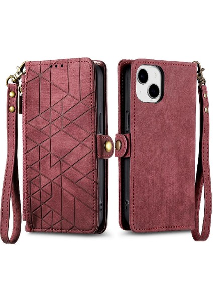 IPhone 14 Için Flip Case Cüzdan Kılıf Basit Iş Flip Kapak (Yurt Dışından)