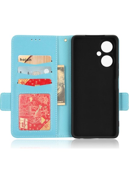 Tecno Camon 19 Cüzdan Kart Yuvaları Için Kılıf Tutucu Pu Deri Yan Toka (Yurt Dışından)