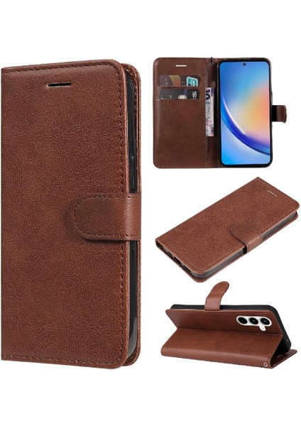 Kart Yuvası ile Samsung Galaxy A35 5g Klasik Düz Renk Için Flip Case (Yurt Dışından)