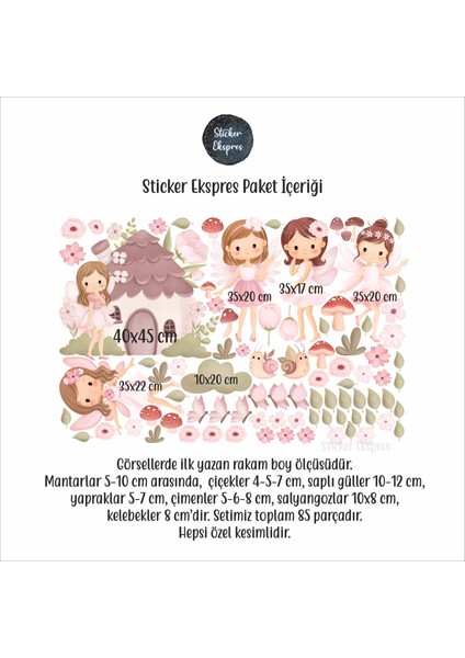 Pastel Peri Kızları Peri Kızı Çocuk Odası Duvar Sticker