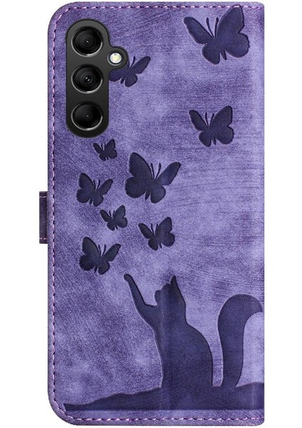 Samsung Galaxy S23 Fe 5g Kart Cep Cüzdan Kılıf Kabartmalı Kedi (Yurt Dışından)