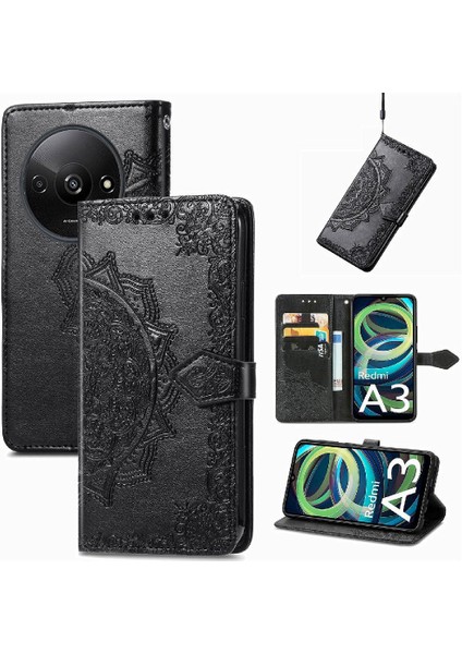 Xiaomi Redmi A3 Flip Kapak Darbeye Zarif Desen Basit (Yurt Dışından)