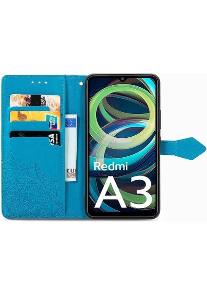Xiaomi Redmi A3 Flip Kapak Darbeye Zarif Desen Basit (Yurt Dışından)