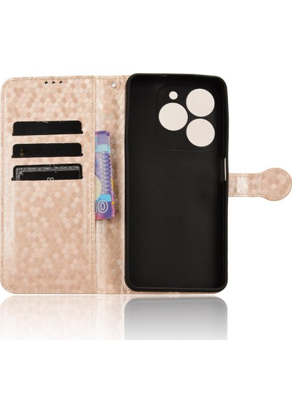 Tecno Spark 20 Manyetik Toka Geometrik Desen Deri Cüzdan Için Kılıf (Yurt Dışından)