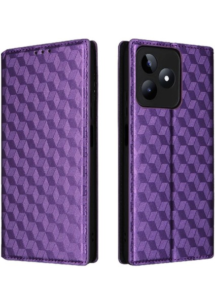 Realme C51 4g Kart Yuvaları Tutucu Manyetik Kapatma 3D Desen Pu (Yurt Dışından)