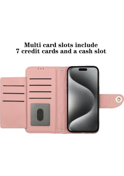 IPhone 15 Için Kılıf Pro Bilek Şerit Cüzdan Kapak Kart Tutucu Darbeye (Yurt Dışından)