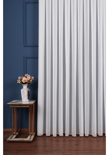 Garvolin Gri Düz Tül Perde (1/2.5 Normal Pile)