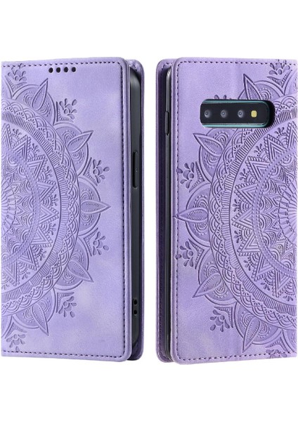 Samsung Galaxy S10 Artı Yan Toka Pu Deri Kart Ekleme (Yurt Dışından)
