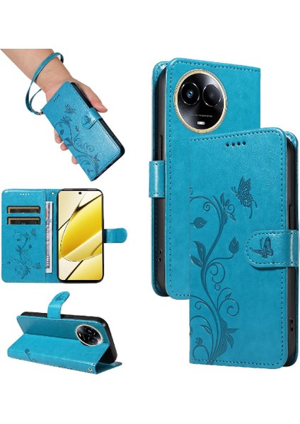 El Kayışı ve Kart Yuvası ile Realme 11 5g Cüzdan Telefon Kılıfı Için Kılıf (Yurt Dışından)
