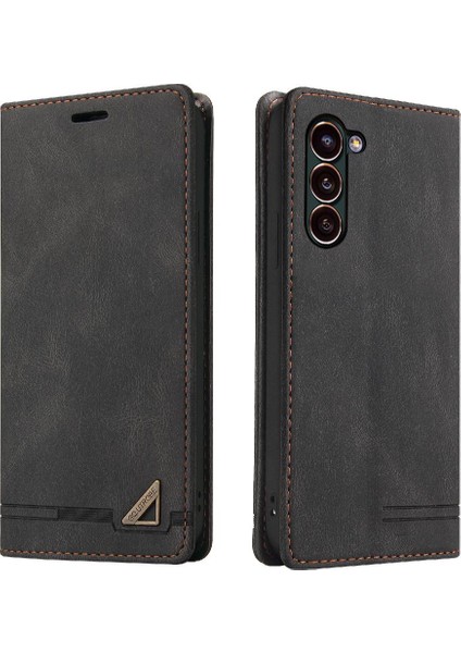 Samsung Galaxy S24 Premium Deri Iki Kart Yuvaları Kickstand Için Kılıf (Yurt Dışından)