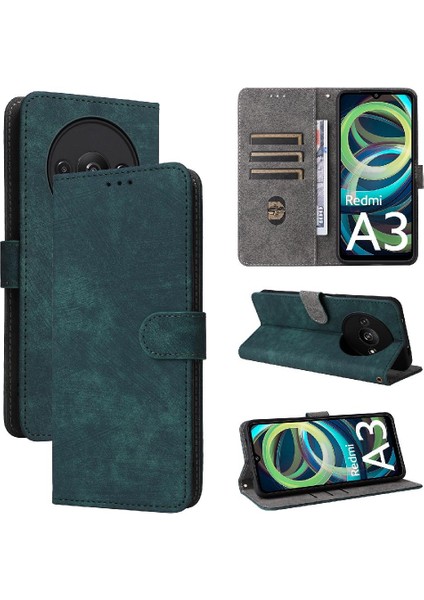 Xiaomi Redmi A3 Kart Yuvaları Için Kılıf Kapak Pu Deri Flip Folio Cüzdan (Yurt Dışından)