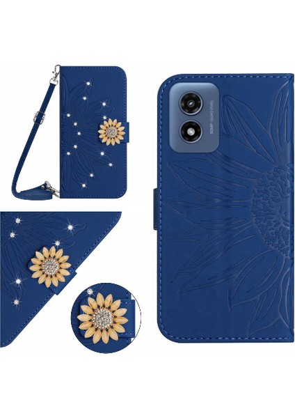 Motorola Moto G 5g 2024 Deri Cüzdan ile Uzun Bir Kordon ile (Yurt Dışından)