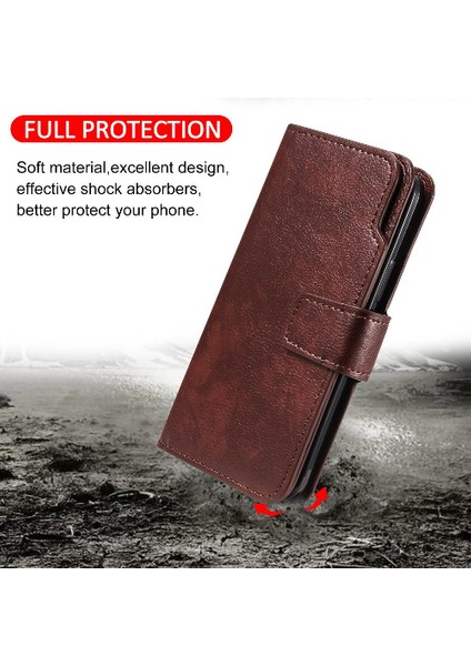Samsung Galaxy Case 5g Kickstand Cüzdan 9 Kart Yuvaları Pu Deri Kılıf (Yurt Dışından)