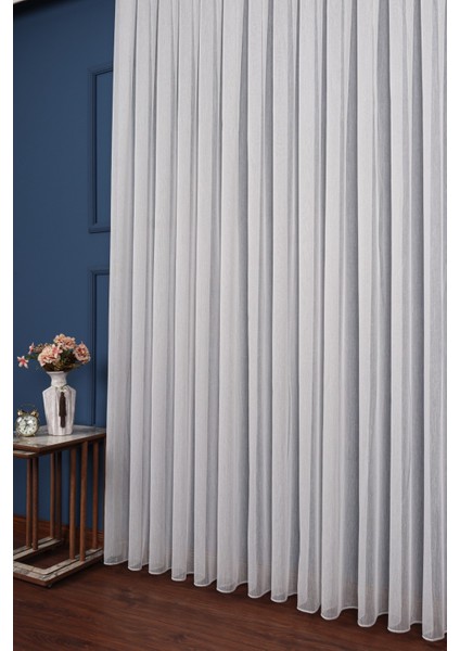 Garvolin Gri Düz Tül Perde (1/3 Sık Pile) modelleri