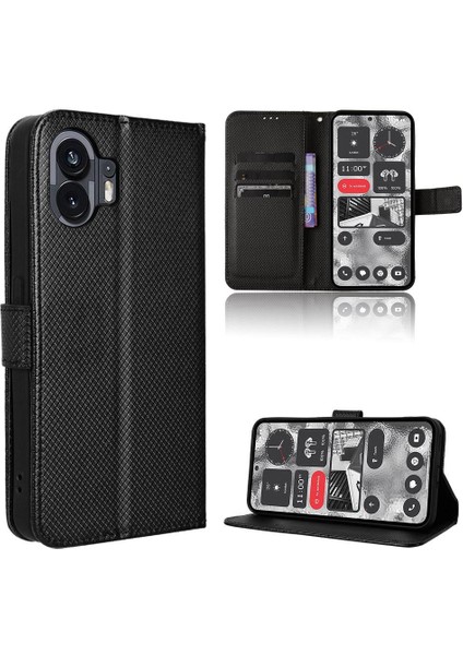 Nothing Kılıf Telefon 2 Kart Tutucu Kickstand Kapak Manyetik Cüzdan (Yurt Dışından)