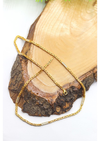 Zirkon Taşlı Altın Kaplama 925 Ayar Gümüş Zincir Kolye 201023125 modelleri