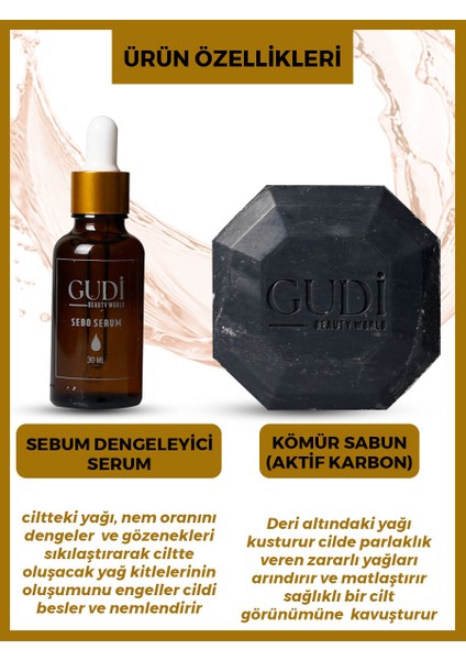 Aktif Kömür Sabunu 120 gr & cilt Yağı Dengeleyici Sebo Serum 35 ml X2 Adet