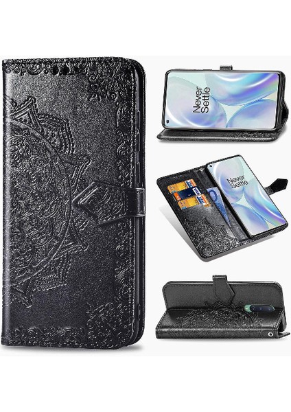 Oneplus 8 Için Kılıf Darbeye Kapak Kapak Basit Iş Deri Kılıf (Yurt Dışından)