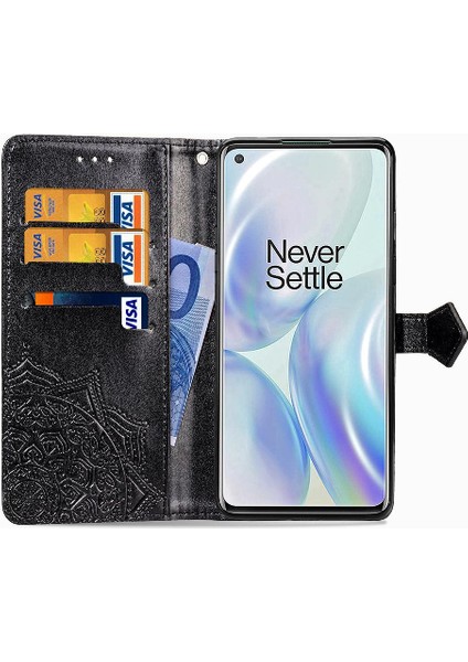 Oneplus 8 Için Kılıf Darbeye Kapak Kapak Basit Iş Deri Kılıf (Yurt Dışından)