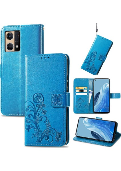 Oppo Case 7 4g Için Kılıf Kapak Çevirin Kılıf Dört Yapraklı Yonca Zarif (Yurt Dışından)