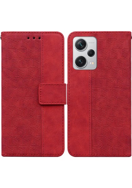 Xiaomi Redmi Not 12 Pro Artı Premium Pu Deri Geometrik Cüzdan (Yurt Dışından)