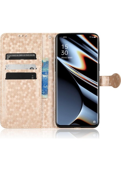 Mays Boutique Oppo Bulmak Için Kılıf X5 Pro Manyetik Toka Geometrik Desen Deri Cüzdan (Yurt Dışından)